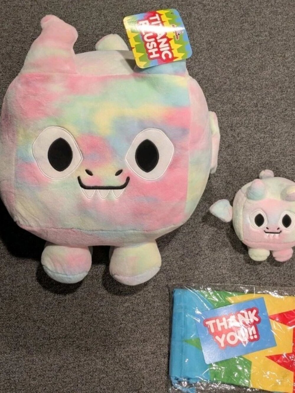 Roblox Pet Simulator 99 Titanic Tye dye Dragon Titanic Huge Plush No Code